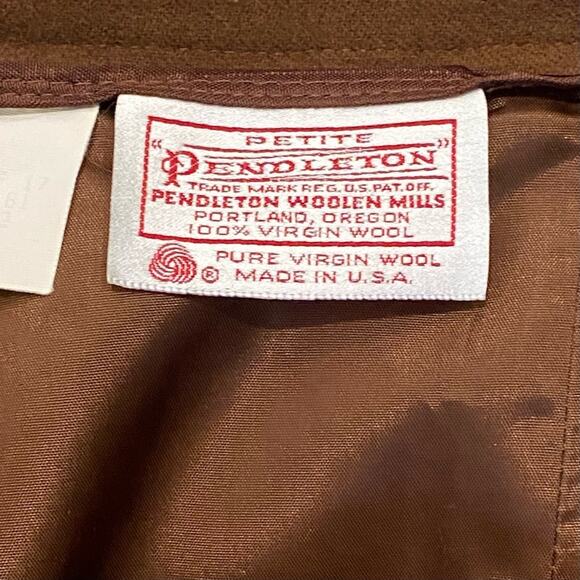 Pendleton 12 Classic Cocoa Brown Lined Wool Skirt US Made Legacy Wear! - Picture 5 of 6